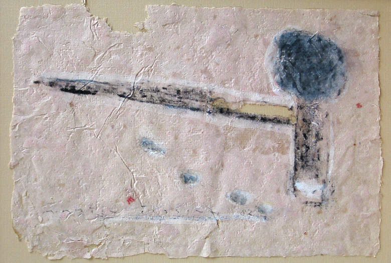 Pot met bloemen en penseel